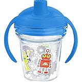 Tervis Beep Boop Sippy Cup with Lid、6オンス、クリア
