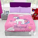 ユニコーンTeens Girls Blanket with Sherpa Very Softy厚暖かい1個、Fullサイズ