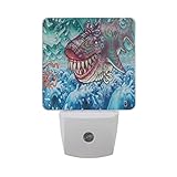 Saobao LED Night Light Energy Saving Shark自動Senor Dusk to Dawn Night Light Great Forベッドルームバスルームリビングル