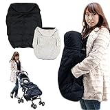 あったか4wayベビーケープ(ジェムジェム)zemzem ベビーカー装着可能・男女兼用zem01新品 (ブラック)