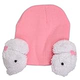 帽子，SODIAL(R) 赤ちゃん　幼児　男の子　女の子の冬の耳フラップ　暖かい帽子　ビーニーキャップ　かぎ針編みうさぎ　ピンク色