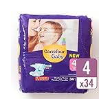 赤ちゃん超乾燥サイズ4のおむつは、パックごとにパック34を運びます (Carrefour) (x 6) - Carrefour Baby Ultra Dry Size 4 Nappies Carry 