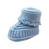 Tonsee 選べる4色 ベビー 可愛い シューズ 赤ちゃん ニットシューズ 柔らかい ファーストシューズ (ブルー)