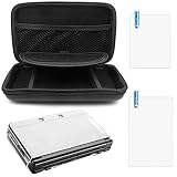 Nintendo NEW 3DS LL 用 保護ケース + ハードケース + 2枚 3DSLL ガラスフィルム 収納バッグ 液晶フィルム (上・下セット)