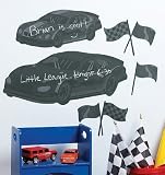 Wallies Peel and Stick Chalkboard Mural, Fast Cars [並行輸入品]