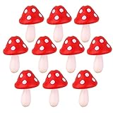 【ノーブランド品】ドールハウス ミニチュア キノコ　ガーデン 盆栽 風景 装飾品 アクセサリー 庭の装飾 マイクロ １０個　赤
