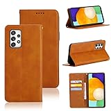 適用 Galaxy A52 5G ケース 手帳型 適用 ギャラクシーA52 5G / A52s 5G 手帳型ケース 適用 Galaxy A52 5G SC-53B スマホケース カバー 手帳型 PUレザー カード収納 財布型 耐衝撃 ケース マグネット スタンド機能付き 5色(適用 Galaxy A52 4G/a52 5G/A52s 5G ケース 手帳型) (ライトブラウン)