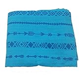 Bambino Land Muslin Swaddle Blanket – Solid Printed ( Teal矢印)