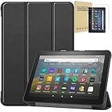 【9H強化ガラスフィルム付き】GWAAN Fire HD 10 と Fire HD 10 Plus 2021 10.1インチと互換性があるケース ファイヤー HD10 / HD10 Plus 2021 第11世代（2021年発売モデル）三つ折スタンドカバー オートスリープ機能 保護フィルム