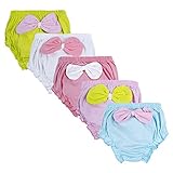 (ビッグエレファント) Big Elephant ベビー用 女の子 下着 可愛い 蝶結び レース ベビーパンツ ブリーフ 五色セット 幼児 80 90 100 110 120 18-24ヶ月 B76