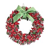 彩か SAIKA リース M 赤 レッド インテリア用 玄関飾り ポップ CXO-201Mr Ribbon Wreath-Twig & Cotton shell M Red