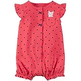 カーターズ（Carter's）女の子用赤ハート柄ポケットワンちゃんお出かけ用半袖クリーパー (newborn(-55cm)) [並行輸入品]