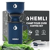 Hemli Pour Over Coffee Makerキャンプセット – 真空断熱マグ 漏れ防止蓋付き ステンレススチールマイクロフィルター 傷に強い仕上げ ポータブルコーヒーメーカー キャンプ 旅行 アウトドアアドベンチャー用