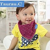 Taurau.C ハンカチがスタイに変身♪かわいいハンカチスタイ 　可愛いリバーシブル　ベビーの肌に優しいガーゼ素材　大きいサイズ スタイ 三角スタイ よだれかけ オリジナルスタイ (Purple)