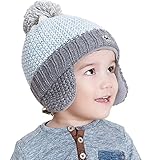 mioim ニット帽 キッズ 子供用 帽子 耳あて 秋冬 ベビー 防寒 ボア ポンポン 男の子 女の子 冬用ハット 男女兼用 ユニセックス 親子そろい 防風 保温