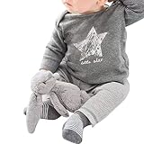 Winter&Autumn baby boy girl clothes casual 3pcs (Hat + T-shirt+pants) Gray 80/85CM