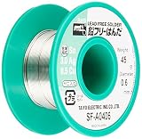 太洋電機産業(goot) 鉛フリーはんだ Φ0.6mm スズ96.5%/銀3.0%/銅0.5% 45gリール巻 ヤニ入り SF-A0406
