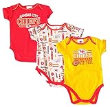 NFL Licensed 2015 Kansas City Chiefs 3 Piece OnesieクリーパーCrawler Set