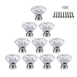 ausukyクリスタルノブのキャビネット10個30 mmガラス引き出しプルハンドルノブ