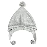 (コ-ランド) Co-land ニット帽子 キッズ 秋冬 可愛い ボンボン ベビーハット 子供用 とんがり 帽子 女の子 男の子 赤ちゃん ニットキャップ グレー