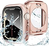 ANYOI 対応 Apple Watch ケース 41mm 防水ケース アップルウォッチ カバー 防水 一体型360ど度 アップルウォッチ ケース 耐衝撃 装着簡単 apple watch カバー 全面保護 高透過率 Apple Watch Series 9/8/7 41mm アップルウォッチ9/8/7 41mm 対応 防水のローズゴールド