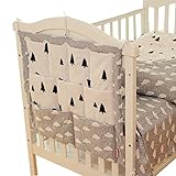 GudeHome 漫画の多機能ベッドサイドの赤ちゃんのおむつバッグ収納袋 多層コットンベビーベッド収納袋