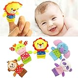 Liebeye 指のおもちゃ 異なる漫画ベルベット小さな動物は指のおもちゃを認識する幼児のための指人形赤ちゃん子供たちの不安ストレスリリーフ 5ピース