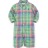 Ralph Lauren(ラルフローレン) 長袖タータンチェックシャツカバーオール(Green) 9M(6-9ヶ月)[並行輸入品]