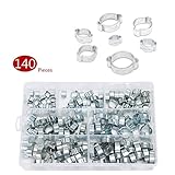 Beito 140pcs 7サイズ ホースクランプ ホースバンド クリップ スチール 亜鉛メッキ