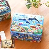 チャーチル ネイチャーアニマル 缶入り クッキー お菓子 缶 輸入 海外 動物 男の子 女の子 かわいい プレゼント (コーヒージョイ付き) (オーシャン)