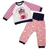 ガールズ|ベビー|パジャマ[enfant pur]腹巻付長袖パジャマ|上下セット|ラグラン袖|くま柄|寝間着|裏起毛パジャマ|女の子|女児 80cm PK-ピンク