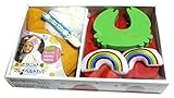 LaVie ギフトBOX 4点セット ベルトカバーレインボー&ニット帽イエロースター ドアストッパーカニ おしゃぶりホルダーブルーライン b138