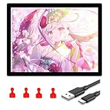 トレース台 A4 ライトボックス elice 電池給電 4×マグネット付き 五段階調光ライトテーブル 高輝度トレス台 目盛り付き イラスト/製図/書道/子供練習用/建築設計/写経/デッサンな適用