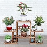 木製フラワーラック室内植物スタンド木製植物フラワーディスプレイスタンド木製ポットシェルフストレージラック屋外 (色 : B)