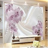 lhdlily 3d壁紙壁画壁ステッカーThickeningロマンチックシンプルパールジュエリー花パーケットParedeテレビContracted大壁・ペーパー LHDLily-3629843232