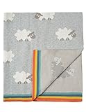 Frugi オーガニックコットン ブランケット ジャガード ひつじ グレー