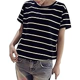 Plojuxi Tシャツ レディース 半袖 ボーダー柄 プリント 無地 創意デザイン トップス ブラウス カットソー スポーツ おしゃれ 大きめ シンプル カジュアル おおきいサイズ 夏 ファション 