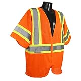 Radians SV22-3ZOM-3X Polyester Mesh Economy Class-3 Safety Vests with Two Tone Trim, 3X-Large, Orang