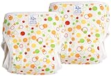 村信 日本製 2枚組 マルチ水玉柄 綿おむつカバー(後ろ留めタイプ) 70cm オレンジ JF201B