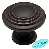 Cosmas 4122orb Oil Rubbed Bronze 3リングキャビネットハードウェアラウンドノブ – 1 – 1 / 4 "直径 – 50パック