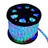 LEDロープライト 点滅セット ミックス 50m チューブライト 1250球 直径10mm イルミネーション 高輝度 AC100V クリスマス 照明 デコレーション 防水 屋外