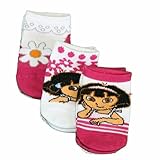 ニック・Jr。Dora the Explorer幼児Girl 's 3-pairラズベリーAssorted安全ソックスq4200 カラー: ピンク