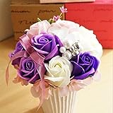 【ベルシック】 フレグランスソープフラワー ベースアレンジ ファイン 枯れないお花 ほのかに香るお花 お祝・お見舞い <即日出荷><送料無料(一部地域を除き)> (パープル)