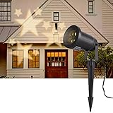 BIENNA プロジェクターライト 投影ランプ イルミネーションライト ガーデンライト スポットライト IP65防水 室内 室外 庭 祝日 結婚 クリスマス ハロウィン パーティー 誕生日 飾り 演出