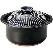 Amazon｜萬古焼 銀峯陶器 菊花 ごはん土鍋 (瑠璃釉, 2合炊き)｜土鍋