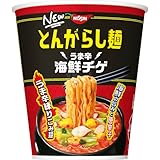 日清食品 日清のとんがらし麺 うま辛海鮮チゲ [うま辛練り込み麺] カップ麺 62g ×12個