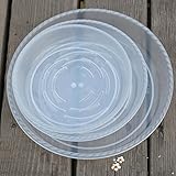 MOMOLY モモﾘ　植木鉢トレー　受皿　植物用　PP樹脂　素焼風受皿　屋内外　透明15PCS