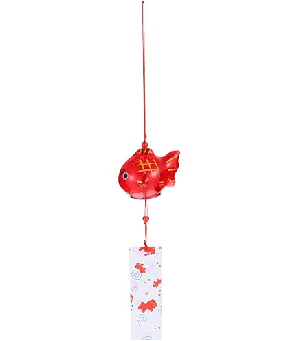 Amazon.co.jp: 薬師窯 風鈴 ウィンドチャイム すずかぜ 金魚 (赤