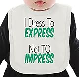 I Dress To Express Not To Impress Slogan ネクタイを有する有機ビブ Medium