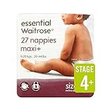 マキシプラスおむつサイズ4+パックあたり不可欠27 (Waitrose) (x 6) - Maxi Plus Nappies Size 4+ essential Waitrose 27 per pac